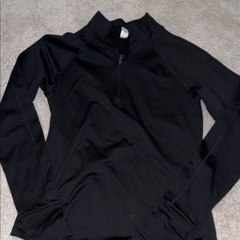 Classic Black Quarter-Zip Pullover